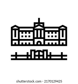 buckingham palace line icon vector. buckingham palace sign. isolated contour symbol black illustration svg