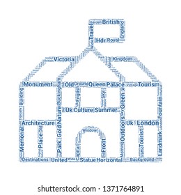 buckingham palace word cloud. tag cloud about buckingham palace