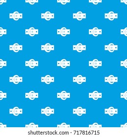 Buckle belt pattern repeat seamless in blue color for any design. Vector geometric illustration