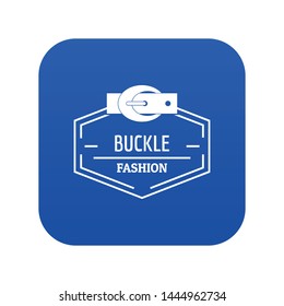 Buckle connect icon blue vector isolated on white background