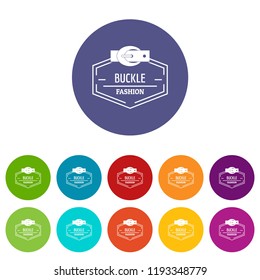 Buckle connect icons color set vector for any web design on white background