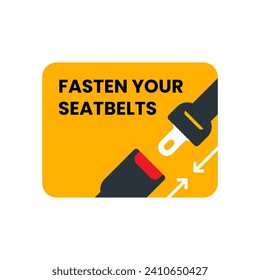 Buckle And Fasten Your Seatbelts concept illustration flat design vector. simple modern graphic element for sticker, infographic, icon