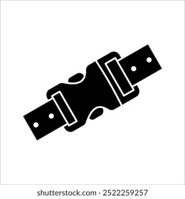 buckle icon, backpack buckle vector, metal belt buckle vector icon, vector illustration.