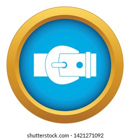 Buckle icon blue vector isolated on white background for any design