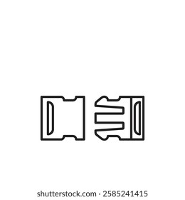 Buckle icon Flat vector set outline