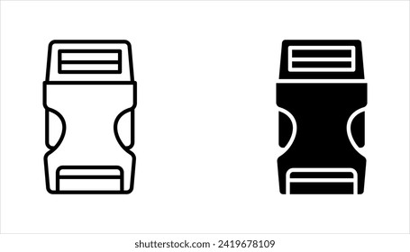 buckle icon set. backpack buckle vector. metal belt buckle vector icons on white background