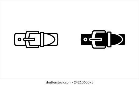 buckle icon set. backpack buckle vector. metal belt buckle vector icons on white background