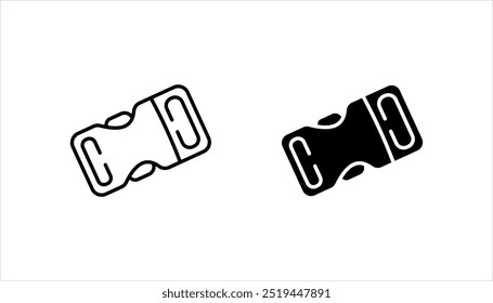 buckle icon set, backpack buckle vector, metal belt buckle vector icon, vector illustration.