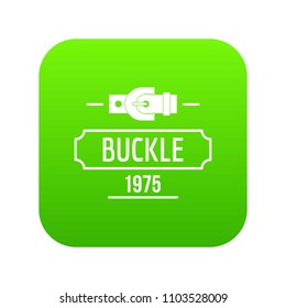 Buckle metal icon green vector isolated on white background