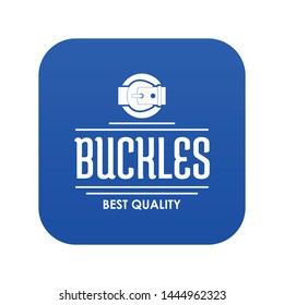 Buckle quality icon blue vector isolated on white background