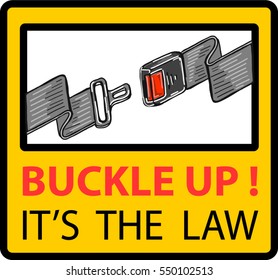 Buckle up seat belt sign vector illustration clip-art 