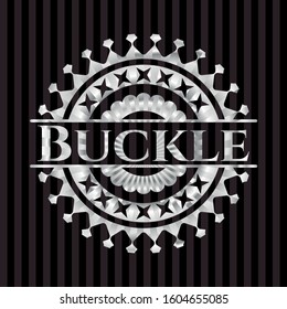 Buckle silvery emblem or badge. Vector Illustration. Mosaic.