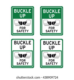Buckle up traffic sign for safety vector set