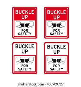 Buckle up traffic sign for safety vector set