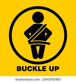 Buckle up, icon and logo vector