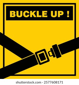 Buckle Up, sign and sticker vector