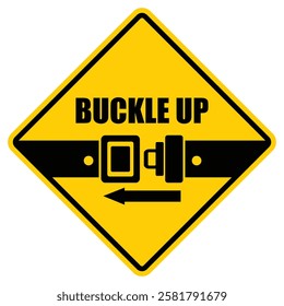 Buckle Up, sign and sticker vector
