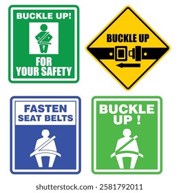 Buckle Up, sign and sticker vector
