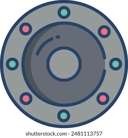 Buckler Metal Shield linear color illustration
