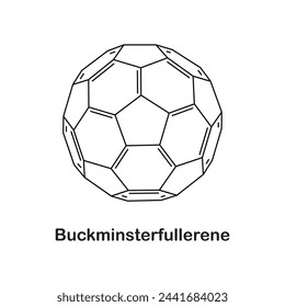 Buckminsterfullerene es un tipo de fullereno con la fórmula C60. Tiene una estructura de anillo fusionado similar a una jaula (icosaedro truncado) hecho de veinte hexágonos y doce pentágonos, y se asemeja a una pelota de fútbol