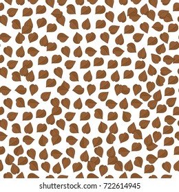 Buckwheat. Background, wallpaper seamless. Sketch. Brown grains, granules.