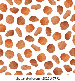 Buckwheat flakes vector cartoon seamless pattern for template farmer market design, label and packing. Natural energy protein organic super food.