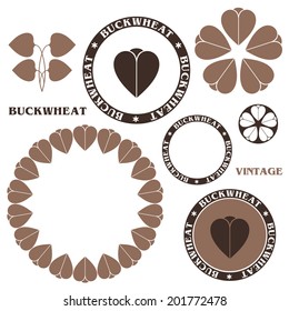 Buckwheat groats. Logo. Vector illustration