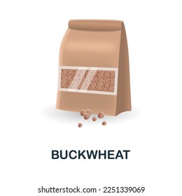 Buckwheat icon. 3d illustration from food market collection. Creative Buckwheat 3d icon for web design, templates, infographics and more