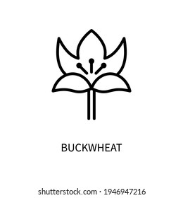 Buckwheat Line Icon In A Simple Style. Culture. Cereal. Farm. Plant. Vector sign in a simple style isolated on a white background. 64x64 pixel.