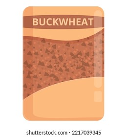 Buckwheat pack icon cartoon vector. Cereal plant. Raw pile