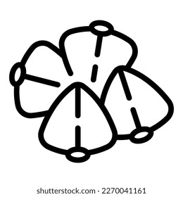 Buchweizenstapel Symbol Umrissvektor. Saatgetreide. Botanisches Saatgut