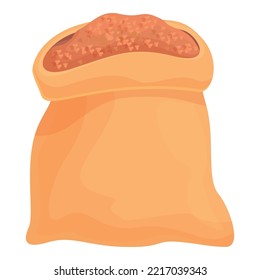 Buckwheat sack icon cartoon vector. Cereal plant. Grain seed