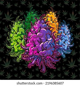 Bud Cannabis Flower Editable Vector