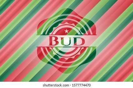 Bud christmas emblem background. Vector Illustration. Detailed.