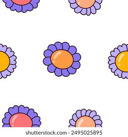 Bud flower plant. Seamless pattern. Nature and spring. Hand drawn style. Vector drawing. Design ornaments.