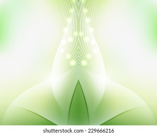 Bud Of Flower With Stamens Abstract  Soft Light Vector Illustration