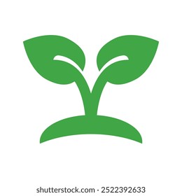 Brote que crece del suelo Icon. Símbolo del entorno. Vector.