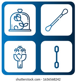 bud icon set. Collection of Rose, Cotton swabs, Roses, Cotton swab icons