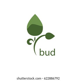 Bud Logo. Eco Bud. Organic Icon. Health Symbol. Vector Illustration.