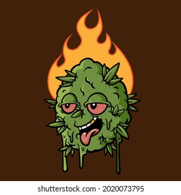 bud melted cartoon mascot vector illustration