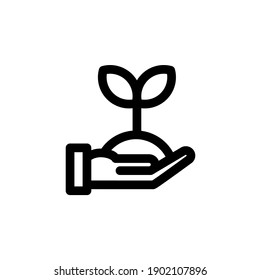 Bud plant icon with outline style. Pixel perfect icon. Vector