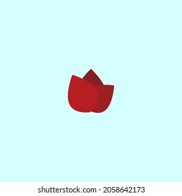 Bud of a red tulip on a clear sky background