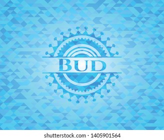 Bud sky blue mosaic emblem