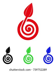 Bud Sprout icon. Vector illustration style is a flat iconic bud sprout symbol with black, red, green, blue color variants. Designed for web and software interfaces.