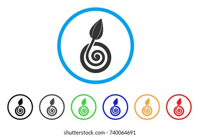 Bud Sprout rounded icon. Style is a flat grey symbol inside light blue circle with additional color versions. Bud Sprout vector designed for web and software interfaces.