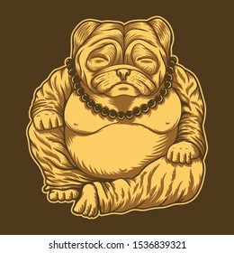 Budai Pug illustration for your company or brand