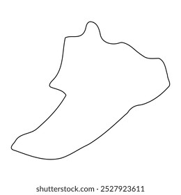 Mapa del distrito de Budaka, división administrativa de Uganda. Ilustración vectorial.