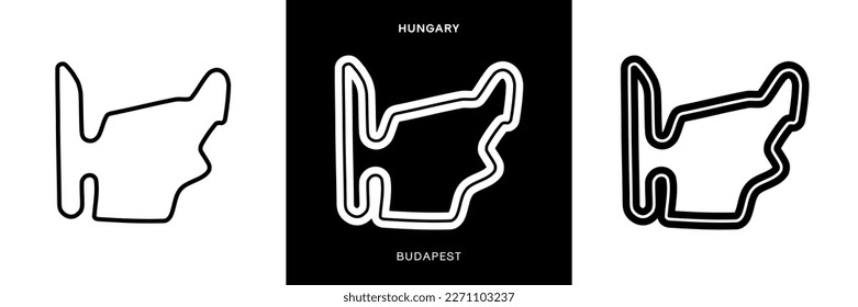 Budapest Circuit Vector. Hungary Budapest Circuit Race Track Illustration with Editable Stroke. Stock Vector.