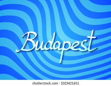 Budapest city, handwriten text. Vector calligraphic design.
