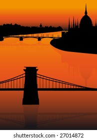 Budapest city view at sunset